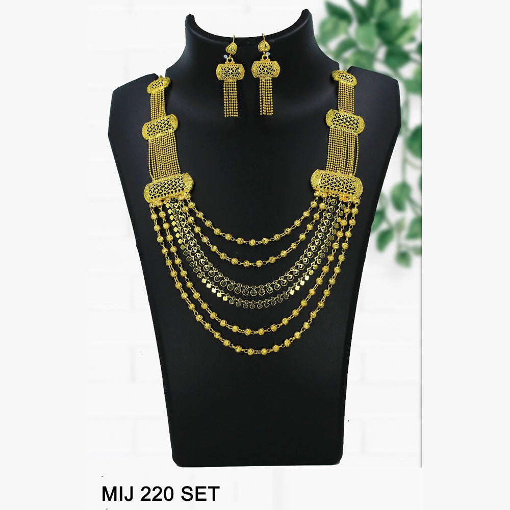 Mahavir Forming Gold Necklace Set   - MIJ Set 220