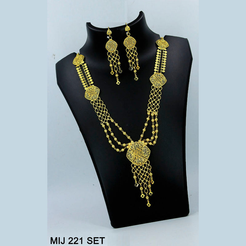 Mahavir Forming Gold Necklace Set   - MIJ Set 221