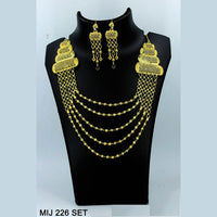 Mahavir Forming Gold Necklace Set   - MIJ Set 226