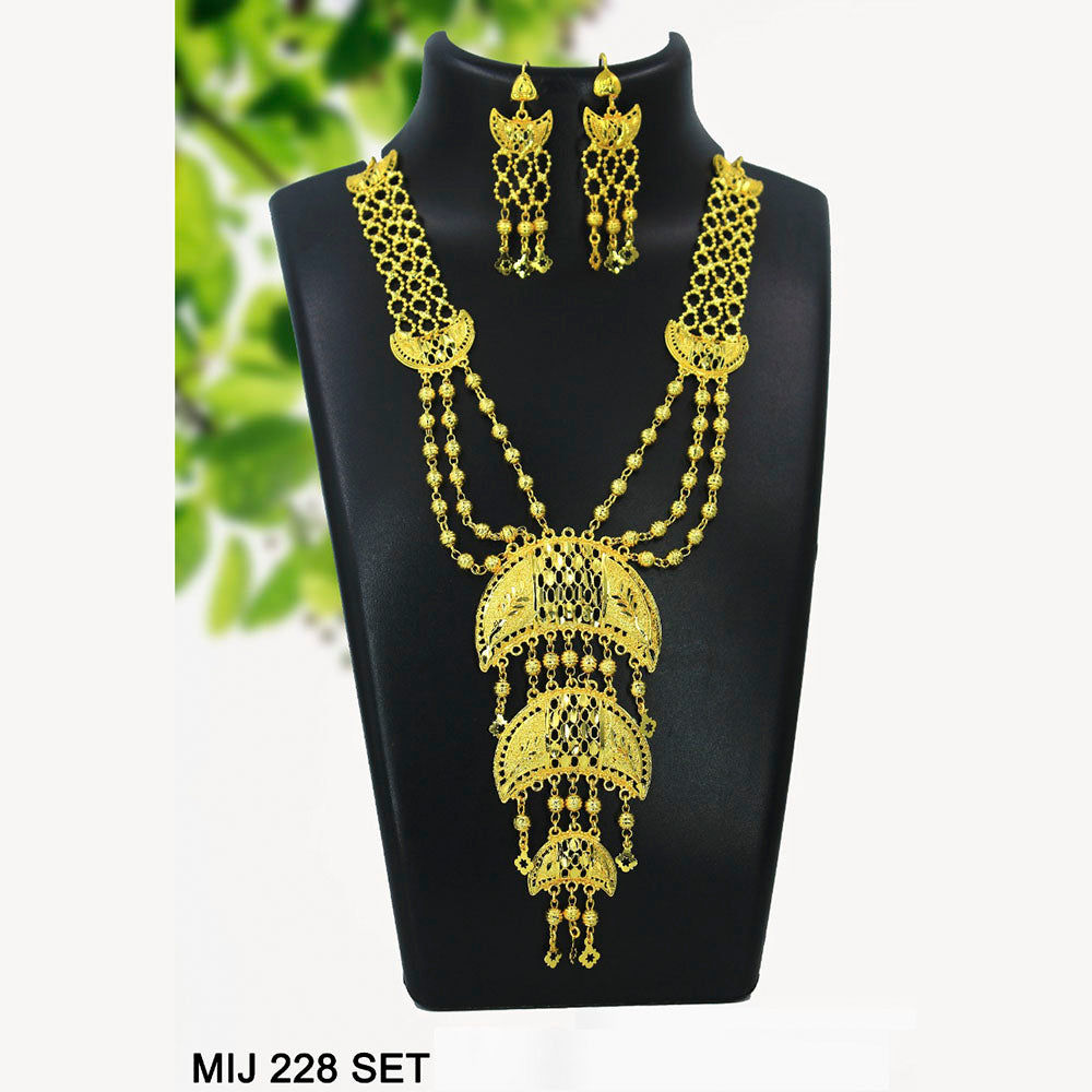 Mahavir Forming Gold Necklace Set   - MIJ Set 228