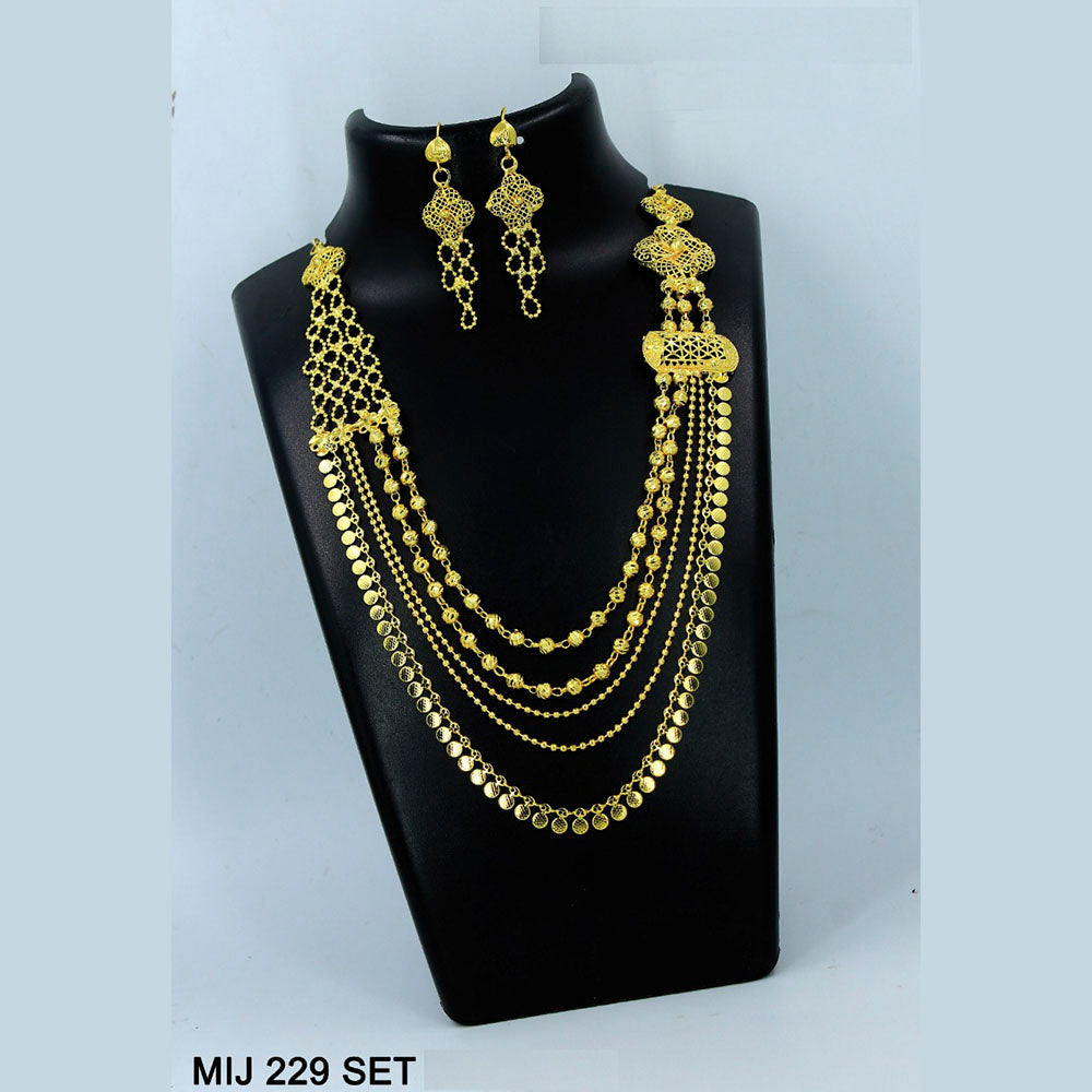 Mahavir Forming Gold Necklace Set   - MIJ Set 229