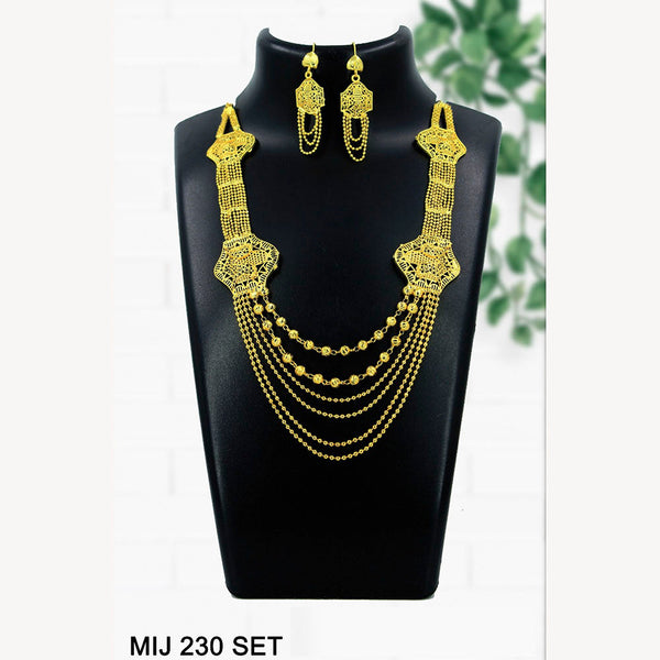 Mahavir Forming Gold Necklace Set   - MIJ Set 230