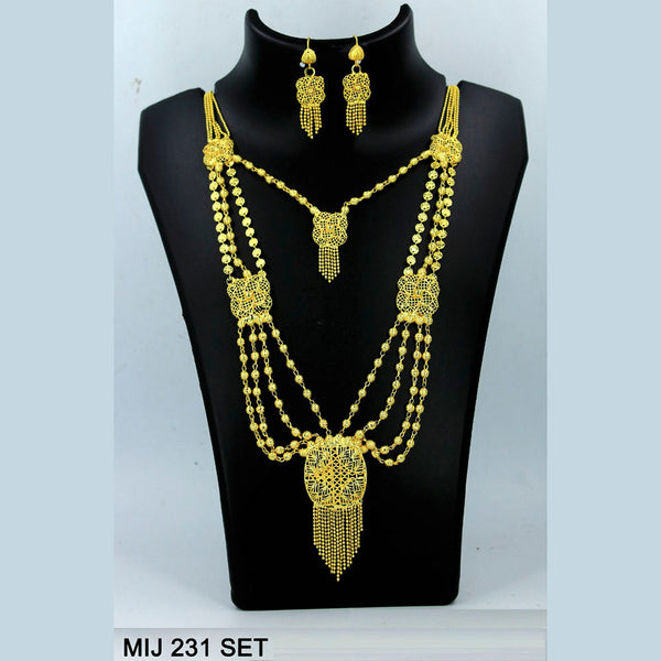 Mahavir Forming Gold Necklace Set   - MIJ Set 231