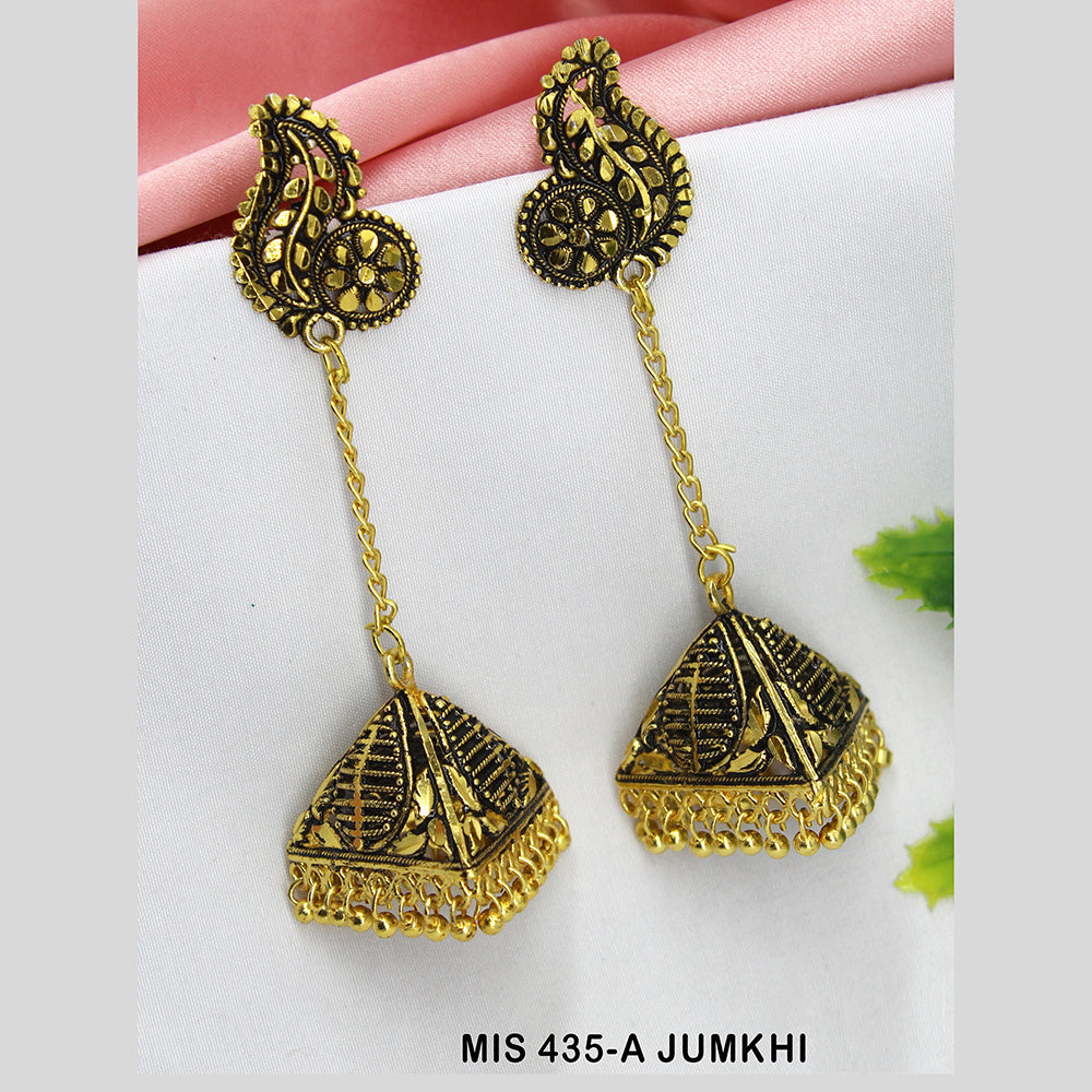 Mahavir Gold Plated Jhumki Earrings