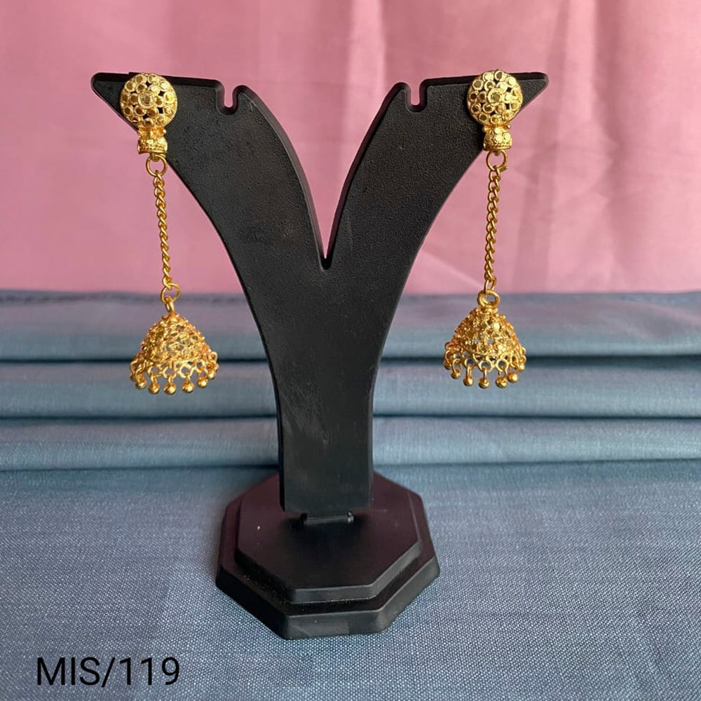 Mahavir Gold Plated Beads Jhumki Earrings