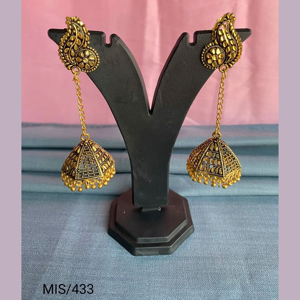 Mahavir Gold Plated Beads Jhumki Earrings