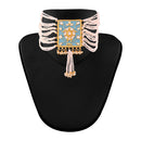 Etnico 18K Gold Plated Traditional Padmavati Pearl & Kundan Meenakari Necklace Jewellery With Earrings For Women (ML118SB)