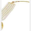 Etnico 18K Gold Plated Traditional Light Weight Pearl Beaded Choker Necklace Jewellery Set Glided With Moti Work (ML239WSB)