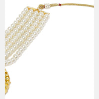 Etnico 18K Gold Plated Traditional Light Weight Pearl Beaded Choker Necklace Jewellery Set Glided With Moti Work (ML239WSB)