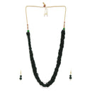 Etnico Designer Ruby Twisted Beads Long Necklace Jewellery Set With Earrings For Women (ML253G)