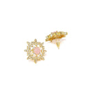 Etnico 18K Gold Plated Traditional CZ Crystal Stone with Pearl Choker Necklace Jewellery Set for Women/Girls (ML261Pi)