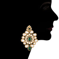 Etnico 18K Gold Plated Traditional Kundan with Beads Choker Necklace Jewellery Set for Women/Girls (ML263G)