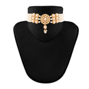 Etnico 18k Gold Plated Traditional Pearl Choker Necklace Jewellery Set with Earrings & Maang Tikka Set for Women (ML280W)