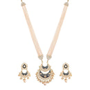 Etnico18k Gold Plated Ethnic Kundan Pearl Studded Meenakari Long Necklace Set For Women (ML297BL)