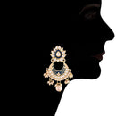 Etnico18k Gold Plated Ethnic Kundan Pearl Studded Meenakari Long Necklace Set For Women (ML297BL)