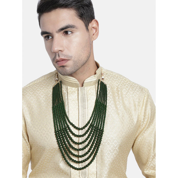 Etnico Gold-Plated Layered Groom Necklace For Men (Mlp34G)