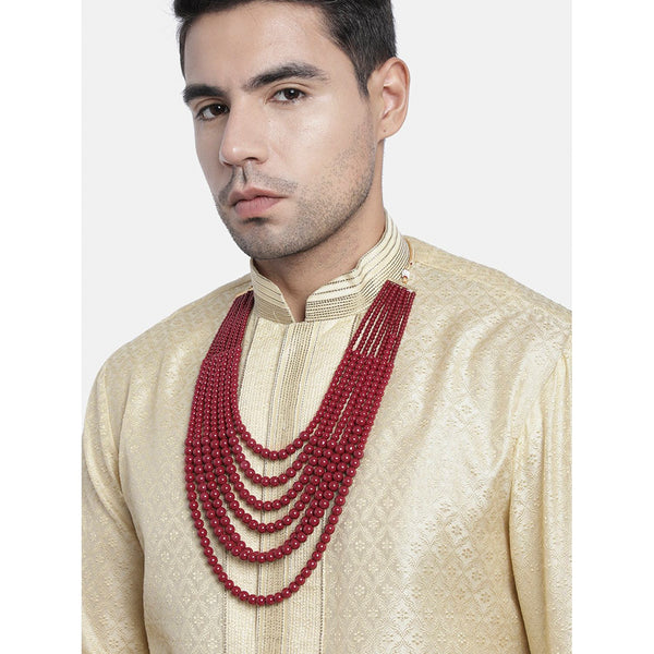 Etnico Gold-Plated Layered Groom Necklace For Men (Mlp34M)