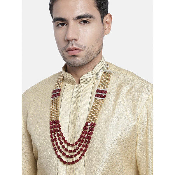 Etnico Gold-Plated Layered Groom Necklace For Men (Mlp37M)