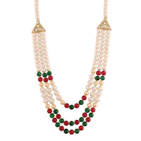 Etnico Gold-Plated Layered Groom Necklace For Men (Mlp39Mg)