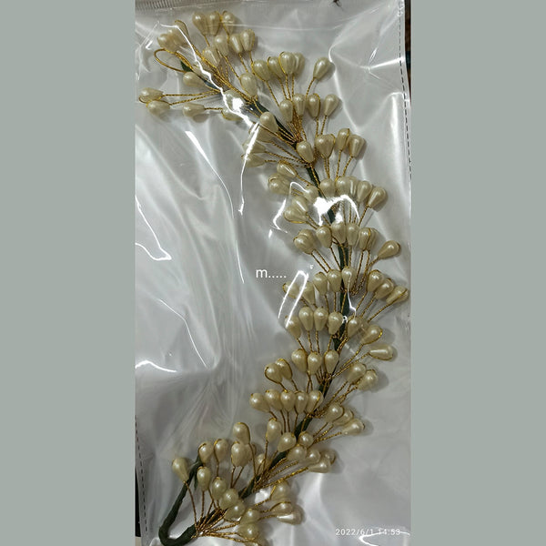 Manisha Jewellery Design Silver & Gold  Pearl Hair Brooch