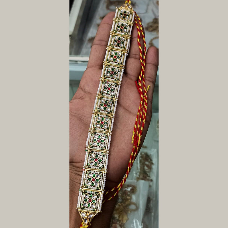 Manisha Jewellery Gold Plated Kundan & Meenakari Sheeshphool Hair Accessories For Women