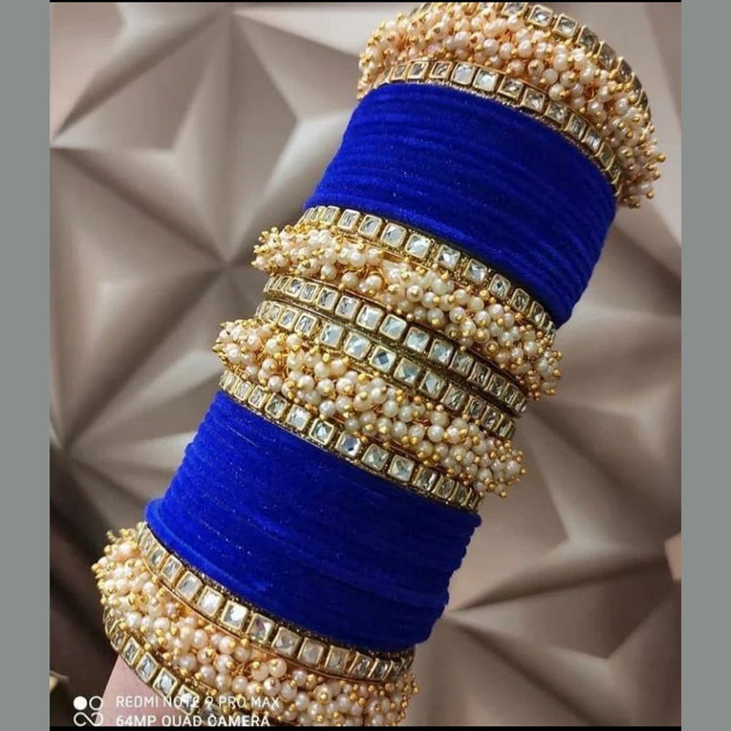 Manisha Jewellery Gold Plated Kundan & Thread Bangles Set