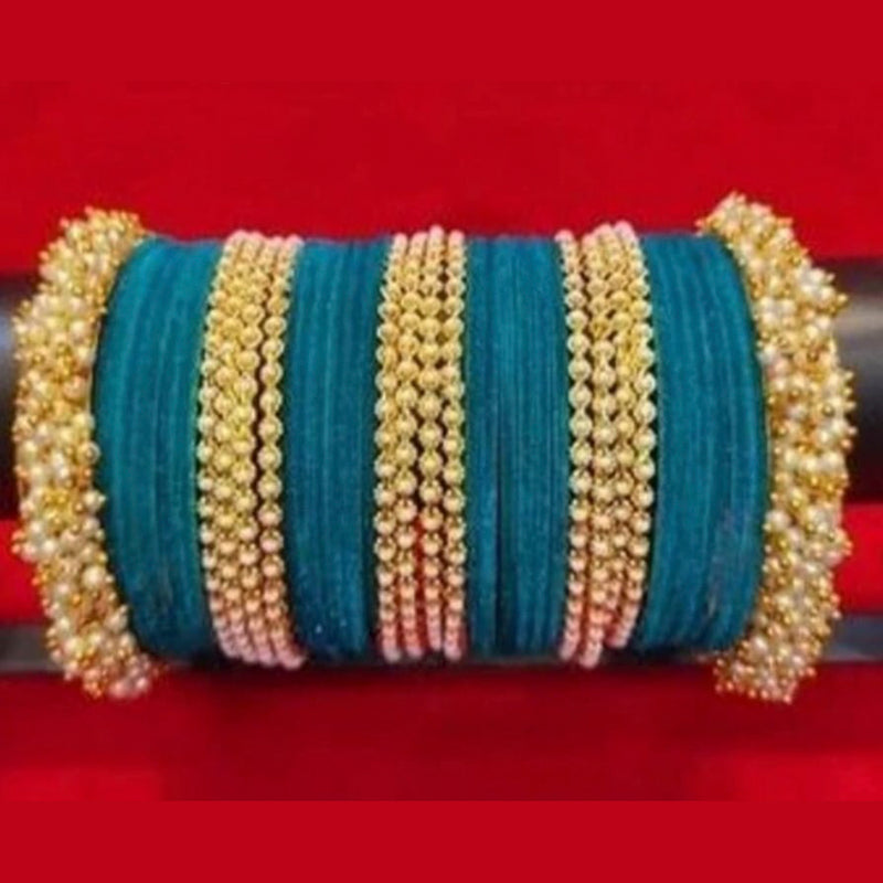 Manisha Jewellery Gold Plated Pearl Thread Bangles Set