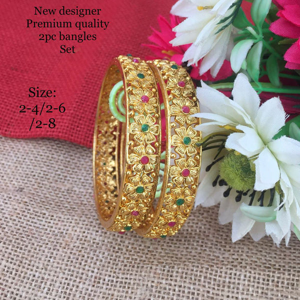 Manisha Jewellery Gold Plated Pota Stone Bangles