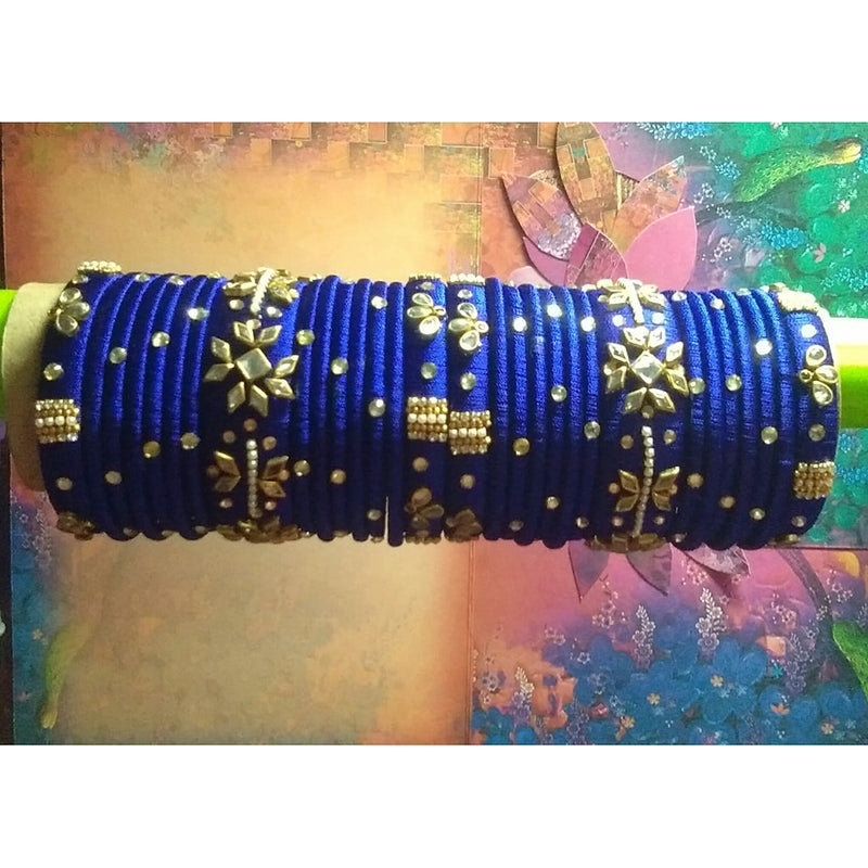 Manisha Jewellery Gold Plated Kundan Stone Thread Bangles Set
