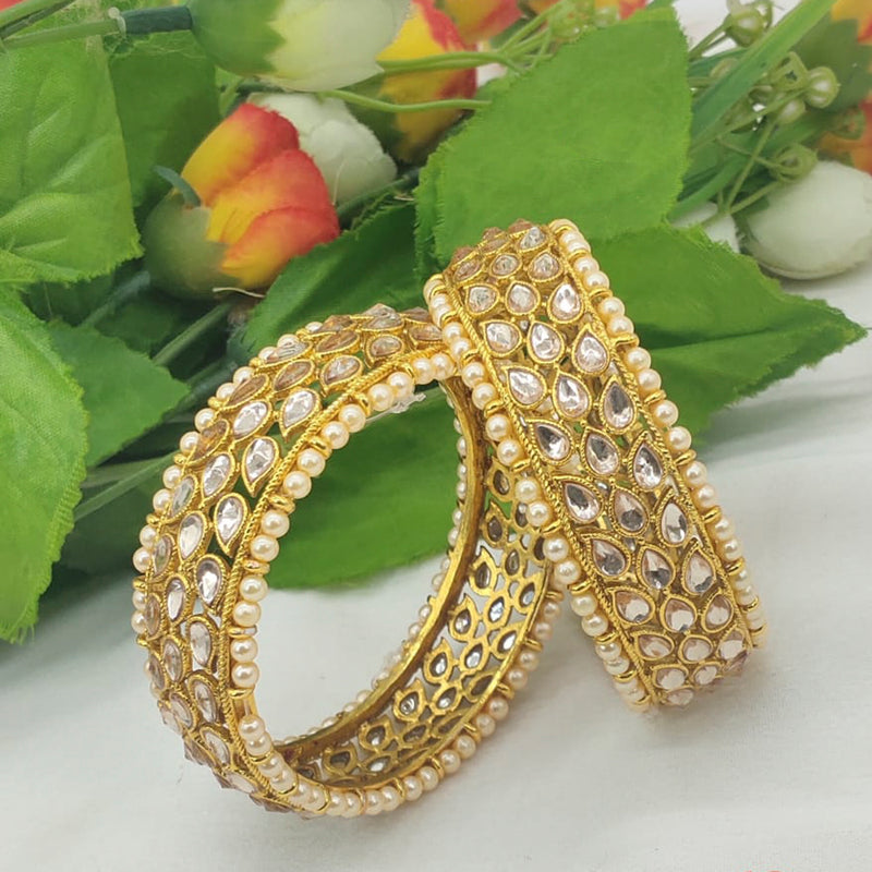 Manisha Jewellery Pearl And Kundan Stone Bangles