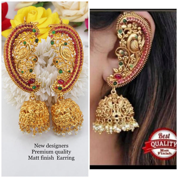 Manisha Jewellery Matte Finish Pota Stone Jhumki Earrings