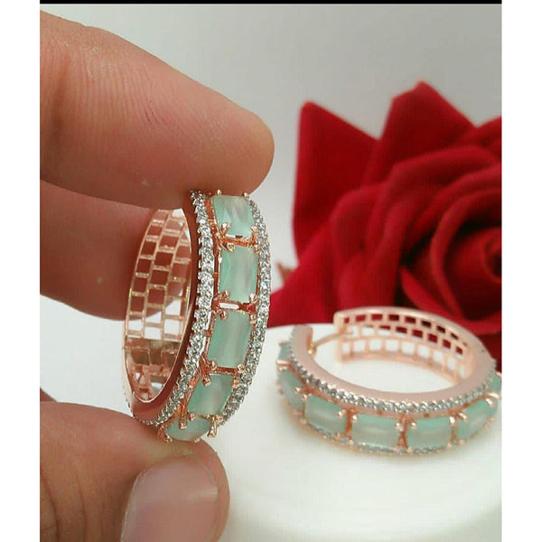 Manisha Jewellery Rose Gold Plated Ad Stone Stud Earrings