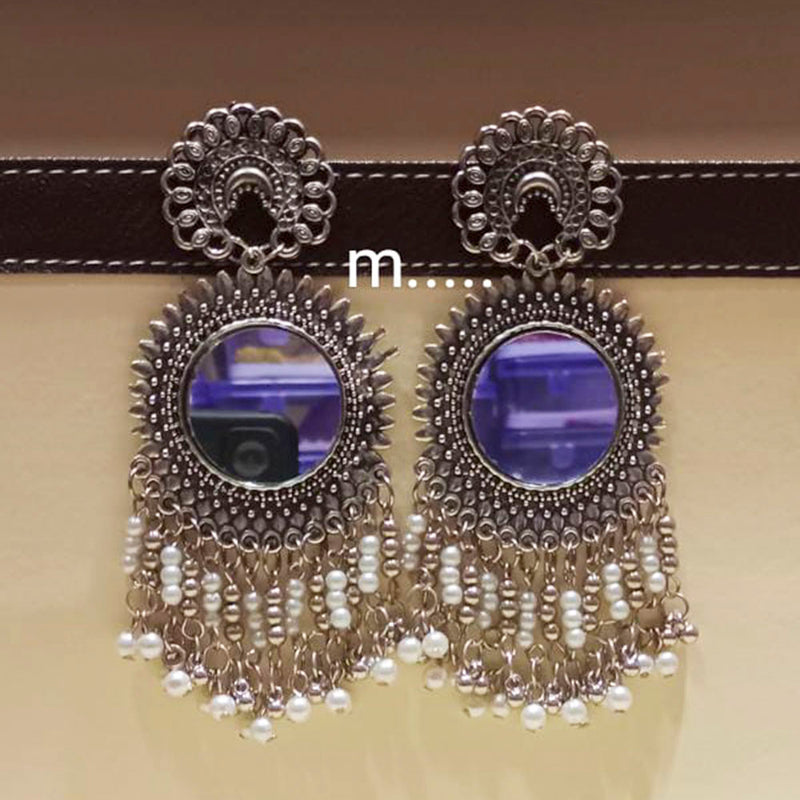 Manisha Jewellery Oxidised Plated Mirror Jhumkis Earrings