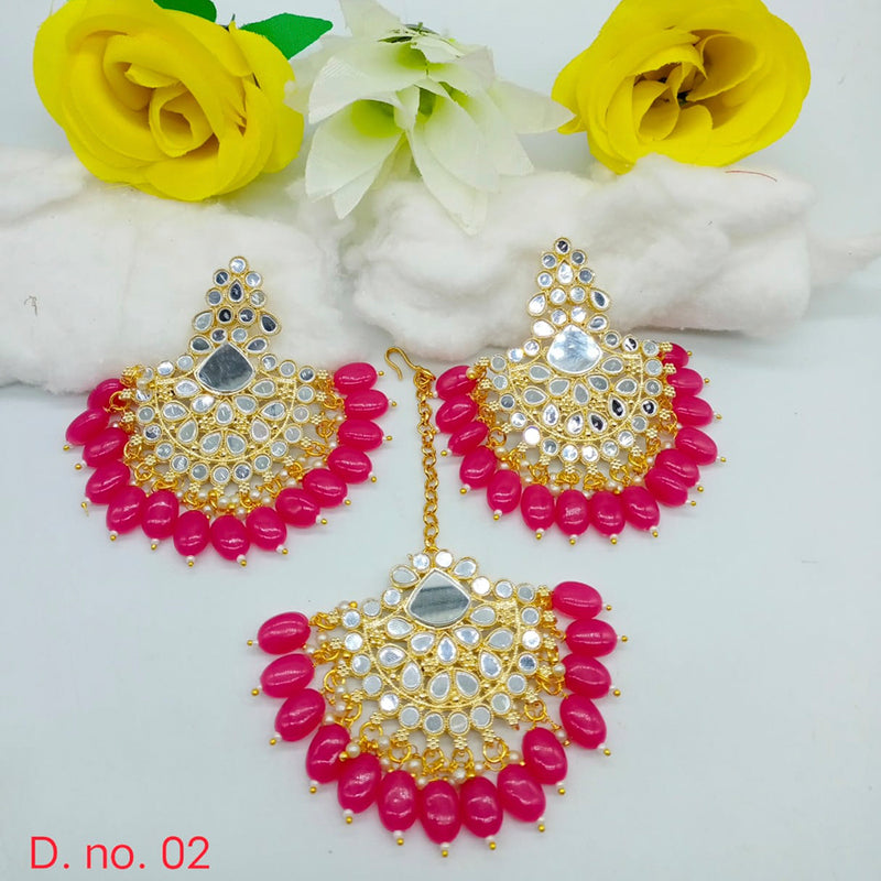 Manisha Jewellery Gold Plated Beads & Mirror Dangler Earrings