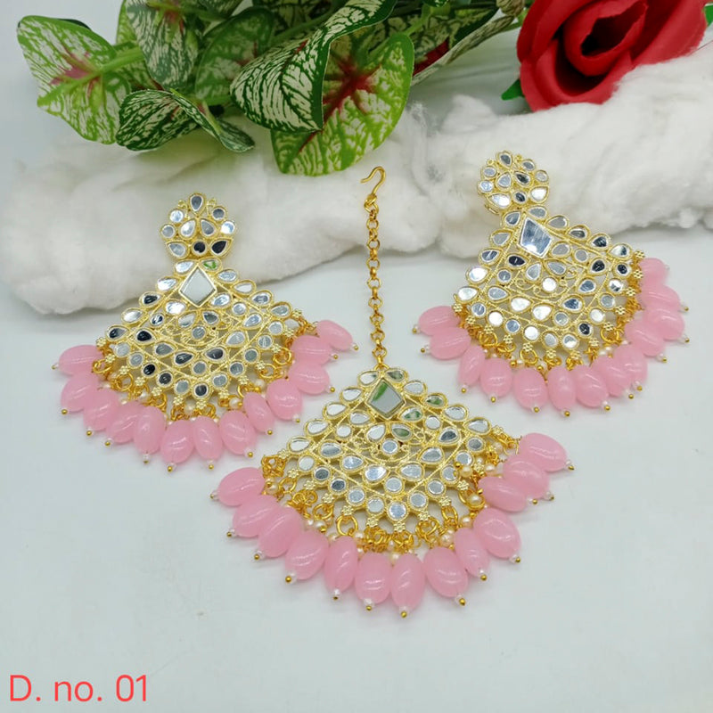 Manisha Jewellery Gold Plated Beads & Mirror Dangler Earrings