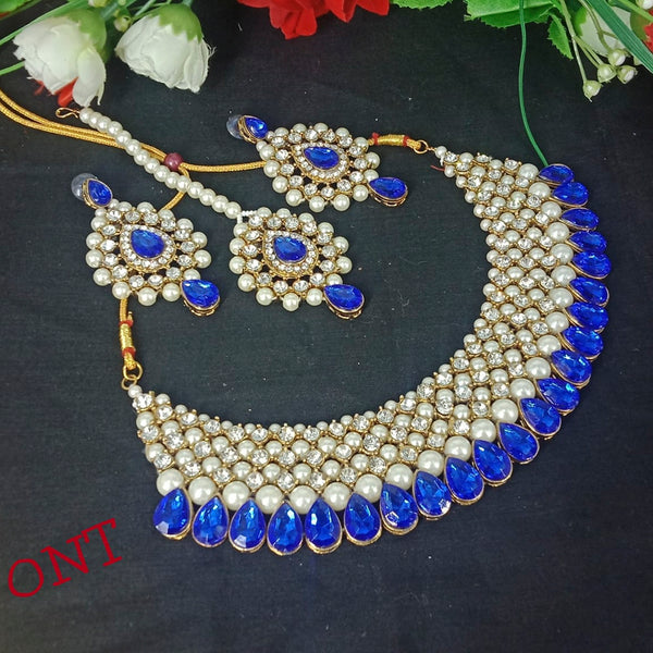 Manisha Jewellery Gold Plated Kundan And Austrian Stone Designer Necklace Set