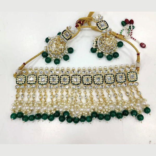 Manisha Jewellery Gold Plated Designer Kundan And Meenakari Necklace Set