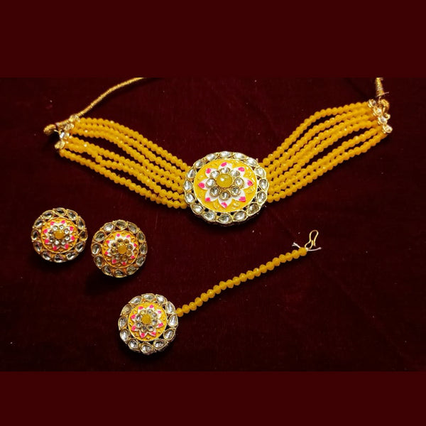 Manisha Jewellery Gold Plated Meenakari & Kundan Choker Necklace Set
