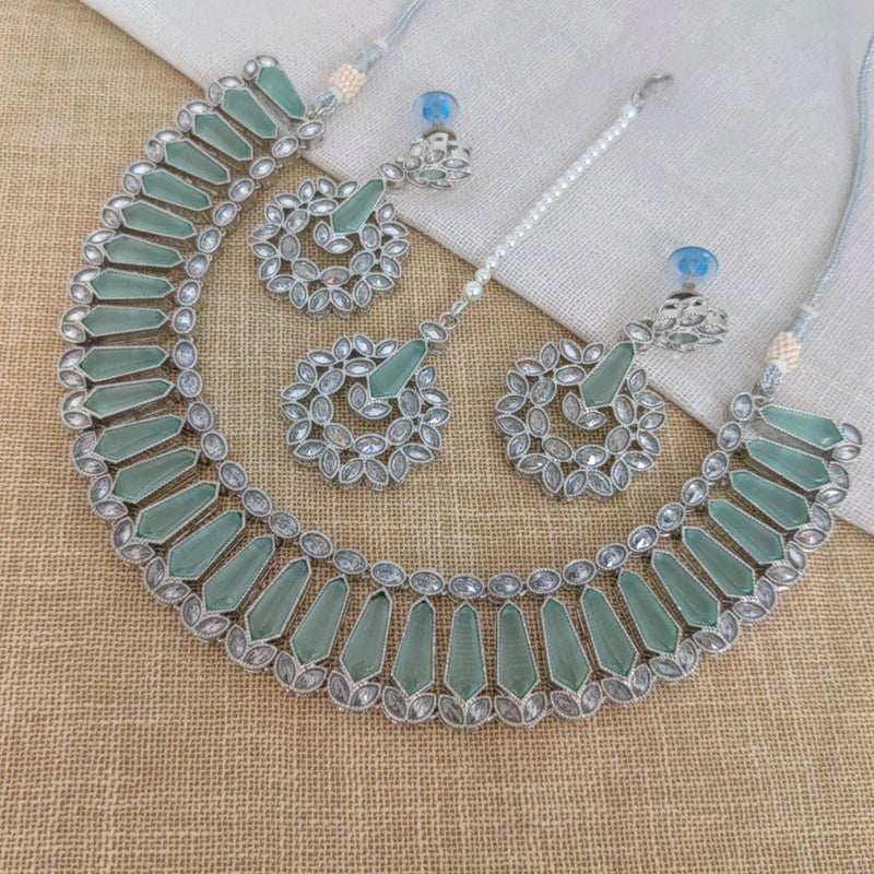 Manisha Jewellery Silver Plated Crystal & Kundan Necklace Set