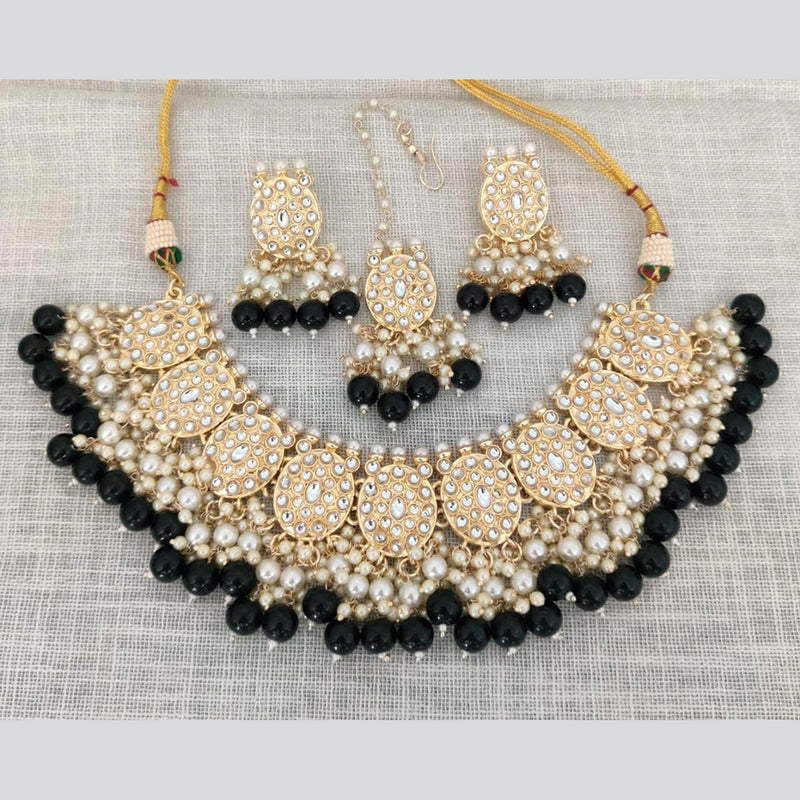 Manisha Jewellery Gold Plated Kundan & Beads Designer Necklace Set