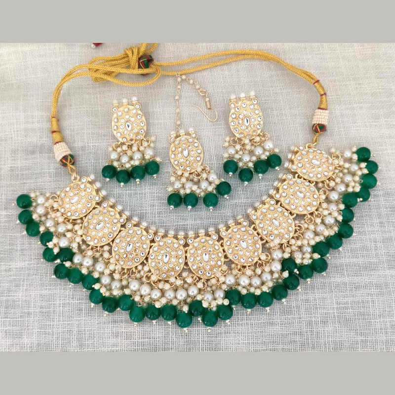 Manisha Jewellery Gold Plated Kundan & Beads Designer Necklace Set