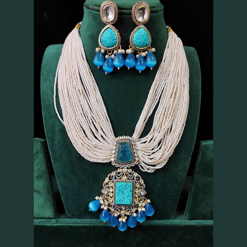 Crystal Blue Leaf Necklace & Earrings Set | eBay