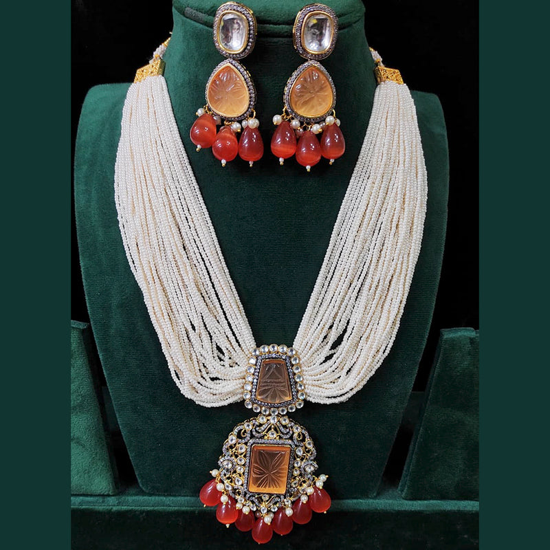 Manisha Jewellery Gold Plated Austrian Stone & Kundan & Beads Necklace Set