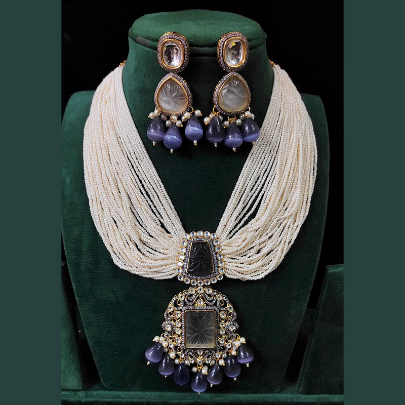 Manisha Jewellery Gold Plated Austrian Stone & Kundan & Beads Necklace Set