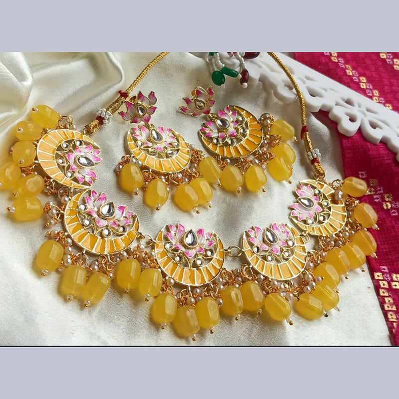 Manisha Jewellery Gold Plated Kundan And Meenakari Designer Necklace Set