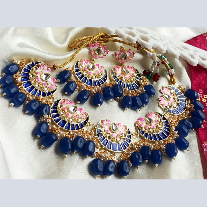 Manisha Jewellery Gold Plated Kundan And Meenakari Designer Necklace Set
