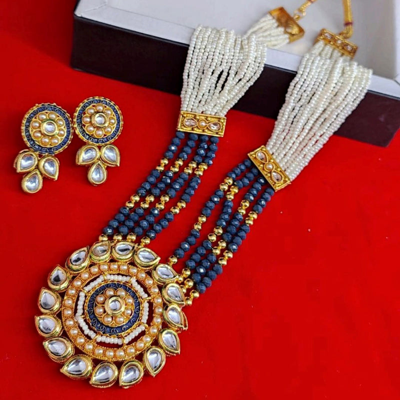 Manisha Jewellery Gold Plated Kundan & Beads Long Necklace Set
