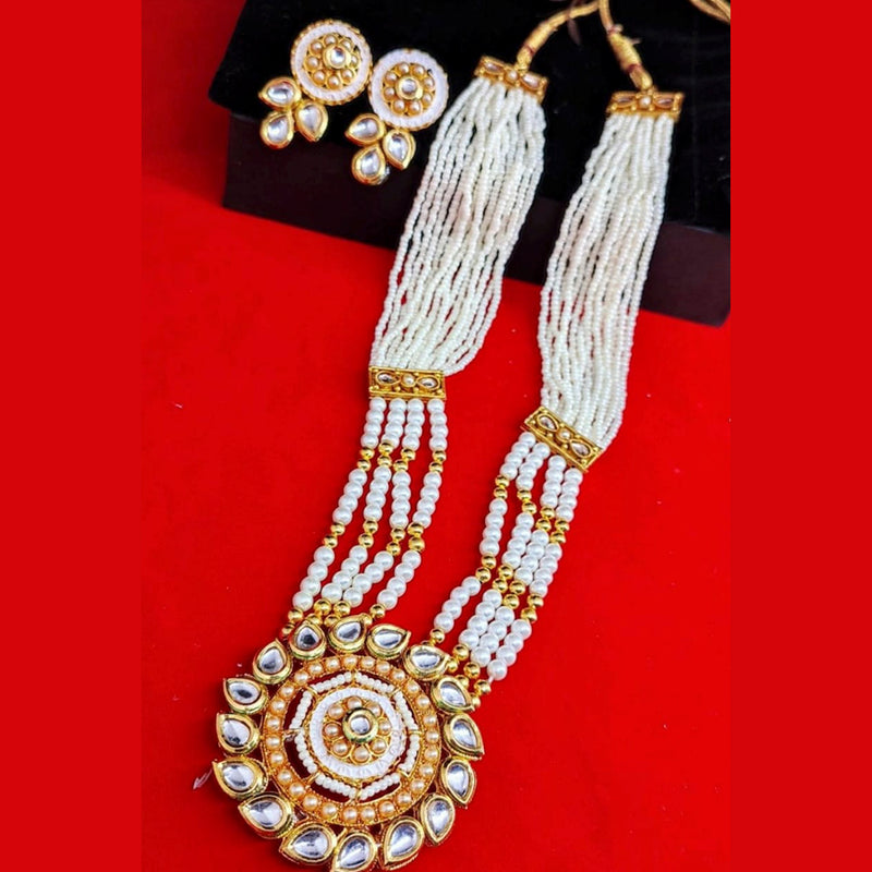 Manisha Jewellery Gold Plated Kundan & Beads Long Necklace Set
