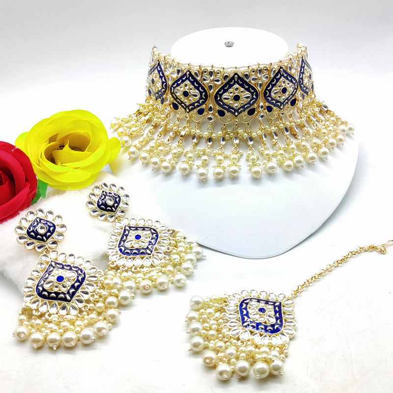 Manisha Jewellery Gold Plated Meenakari & Beads & Kundan Necklace Set