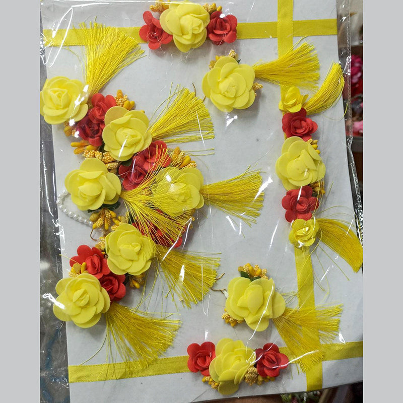 Manisha Jewellery Yellow Flower Necklace Set for Haldi Ceremony / Baby Shower